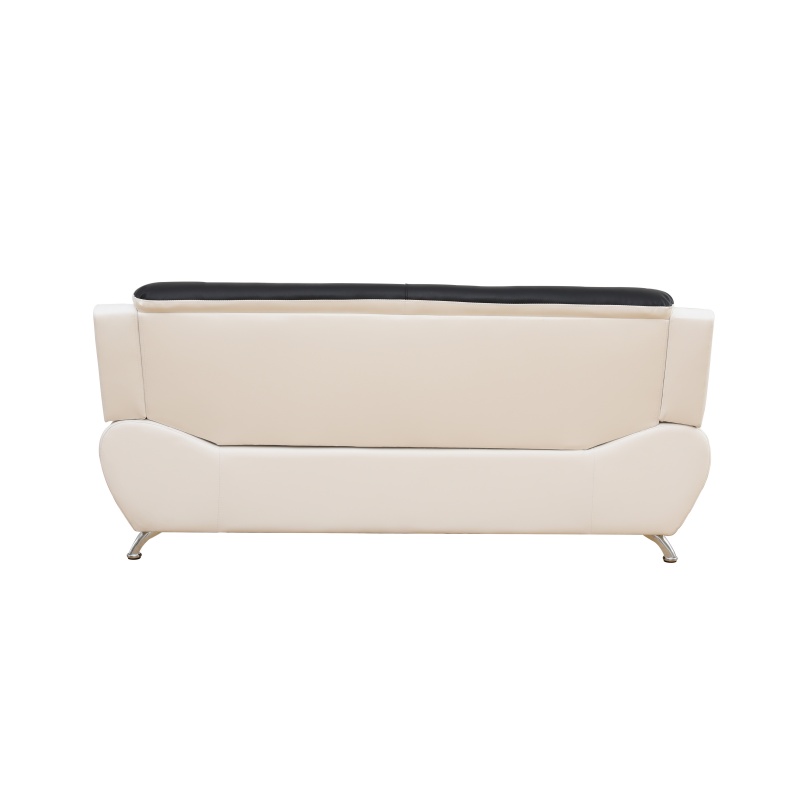 Pickup Only--Black & White Faux Leather 3-Piece Couch Living Room Sofa Set