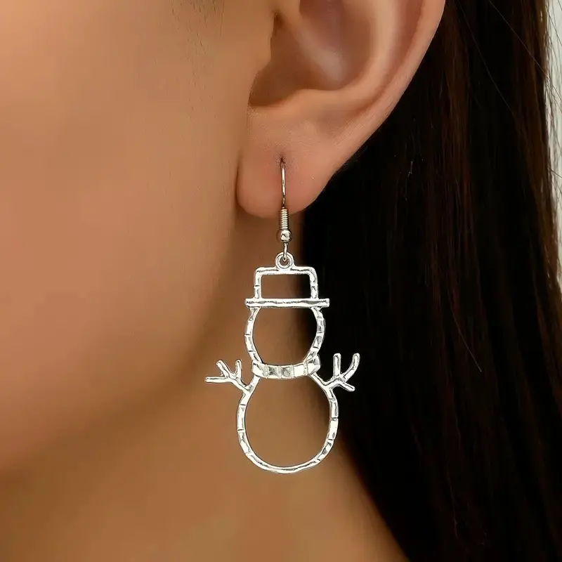 Personalized Snowman Earrings and Pendant Fashion Simple Christmas Hollow