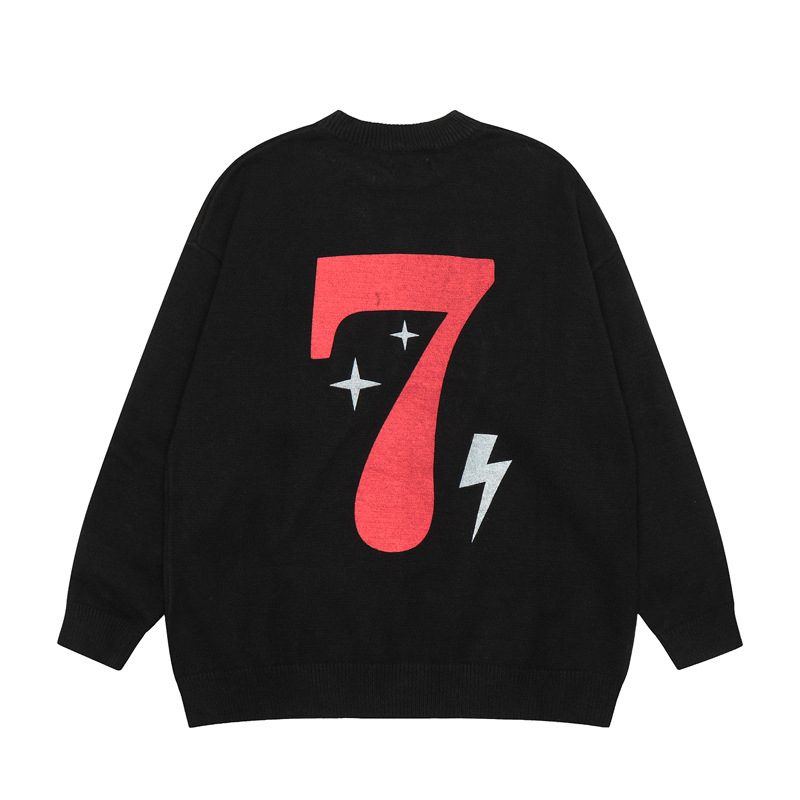 Title 2, Contrast Color Letter Printed Sweater