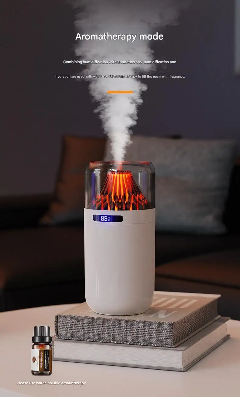 Volcano USB Humidifier Compact Battery-Powered Digital Display