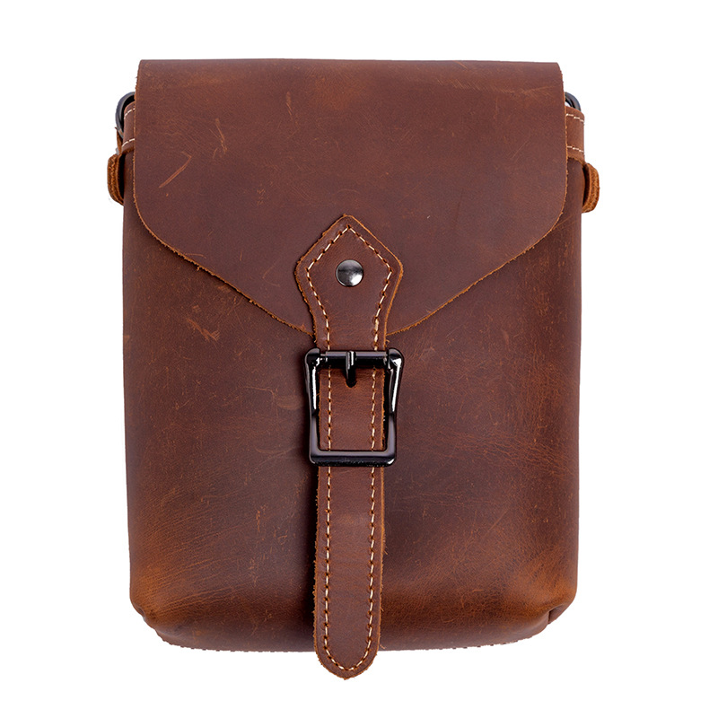 Title 6, Simple Retro Handmade Leather One-shoulder Cros...