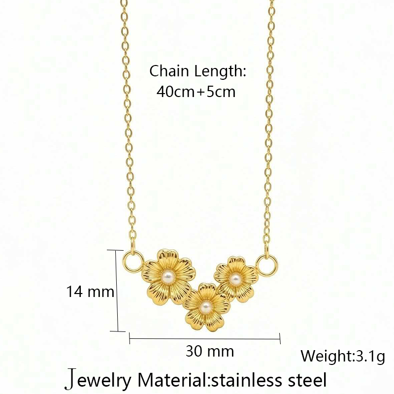 Stainless Steel Flower Series Pendant Necklace