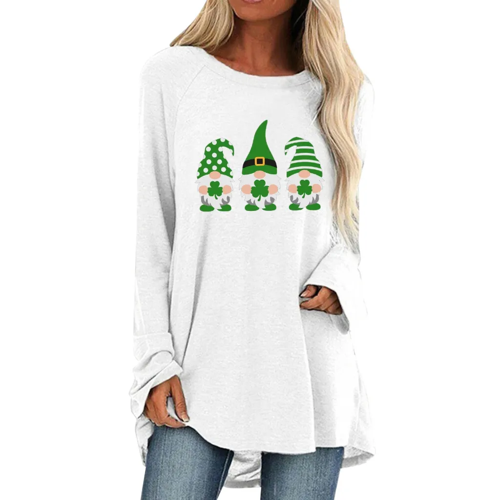 Cotton Fabric Gradient Round Neck Long Sleeved Women's Clothing - Lxt221217010