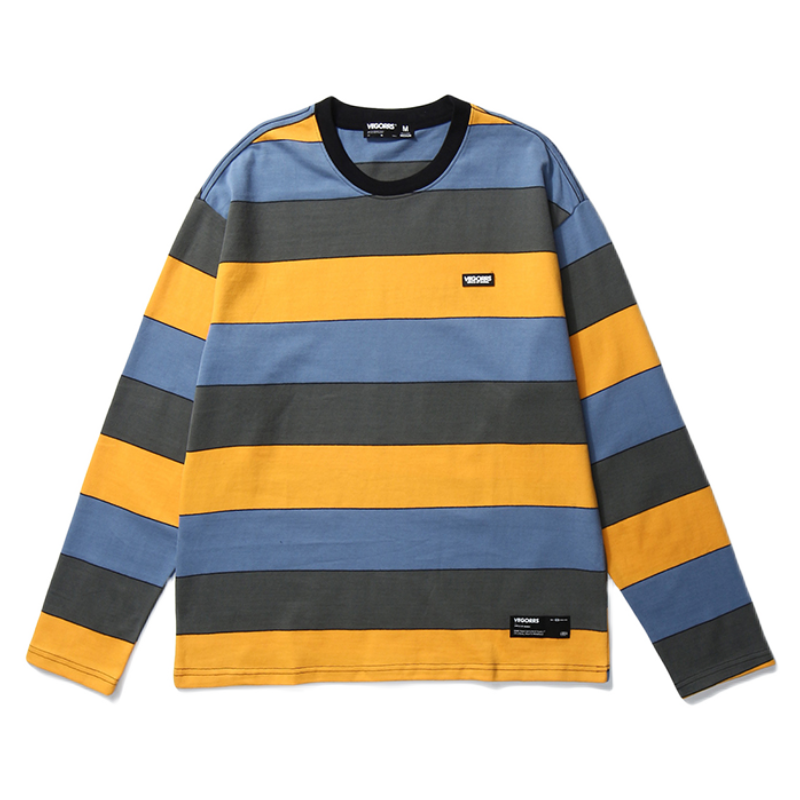 Title 4, Striped contrast crew neck sweater