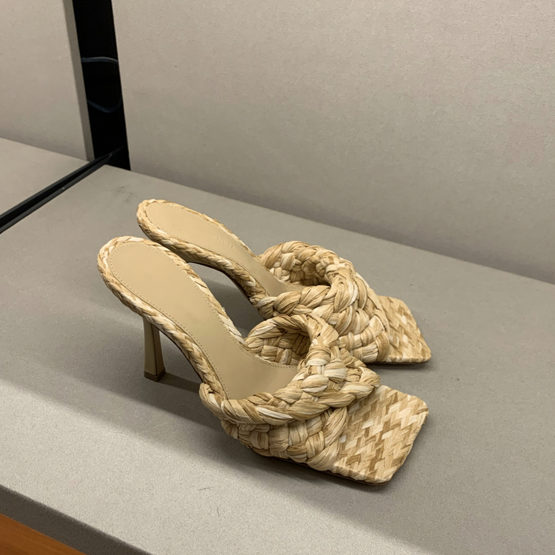 Summer New Woven Outer Wear High Heels Women