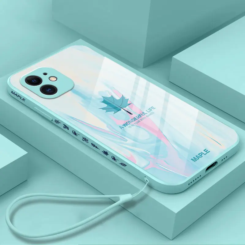 Watercolor Liquid Glass Shell Protective Case Women's Phone Case