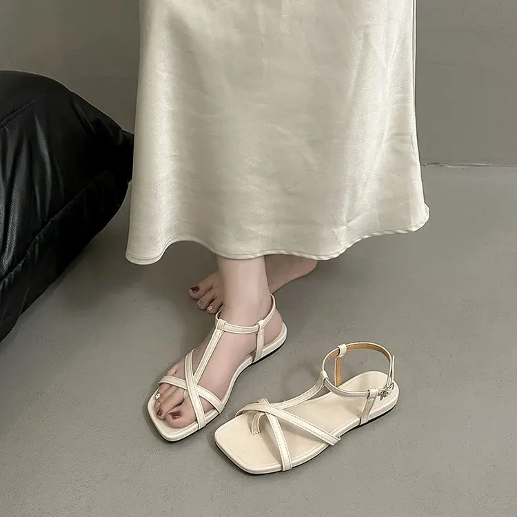 New Square Toe Thin Strap Open Fairy