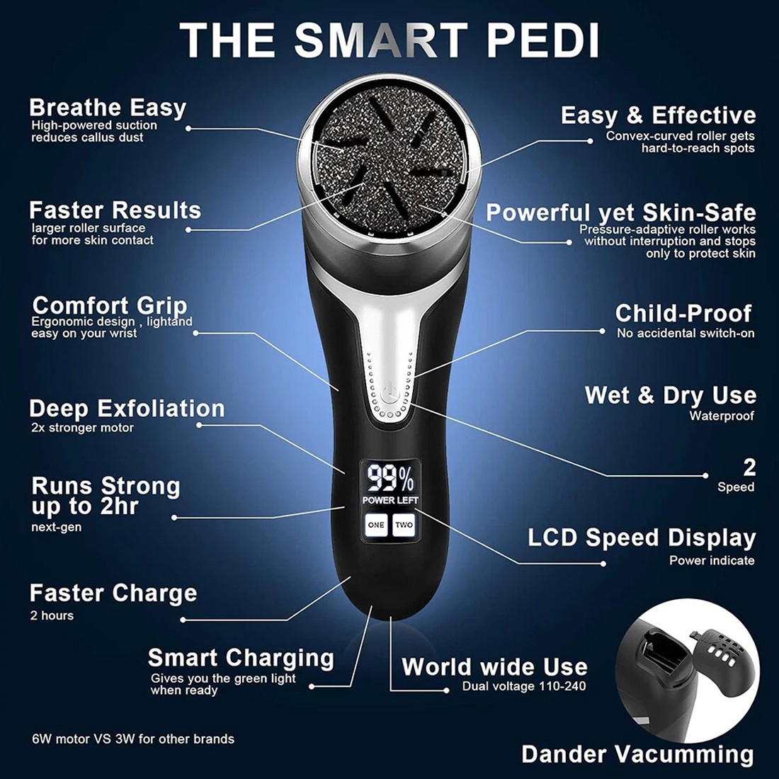 Electric Foot File Waterproof Hard Skin Remover Feet Pedicure Set Rechargeable