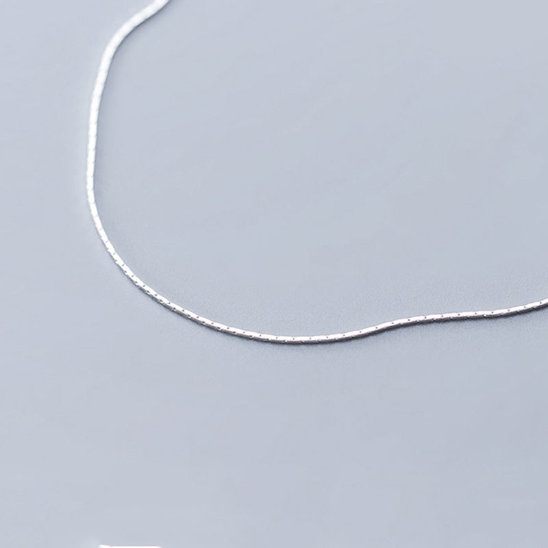 Title 10, Pearl Simple Snake Bone Chain S925 Silver Anklet