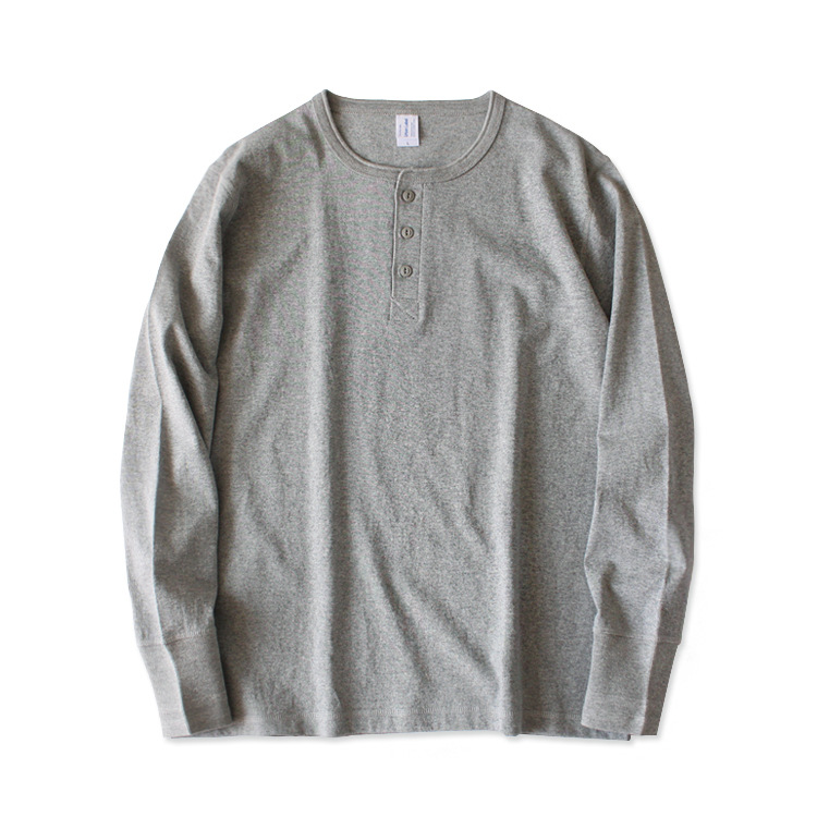 Seamless Henley Collar Long-sleeved T-shirt