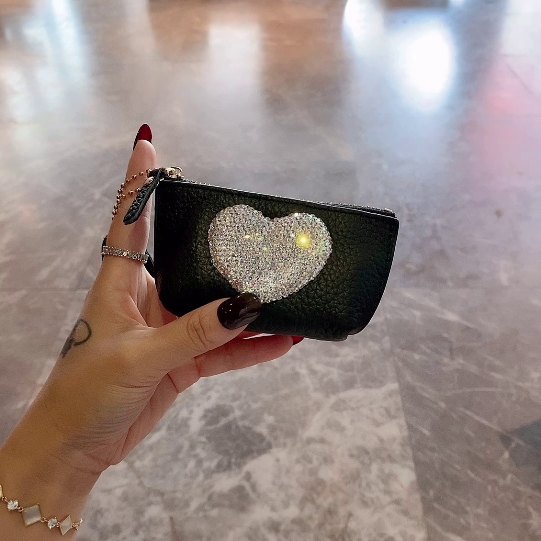 Love Mini Coin Purse Diamond Travel