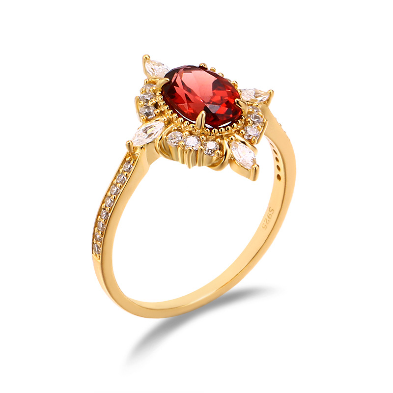 Natural Stone Retro Zircon Ring