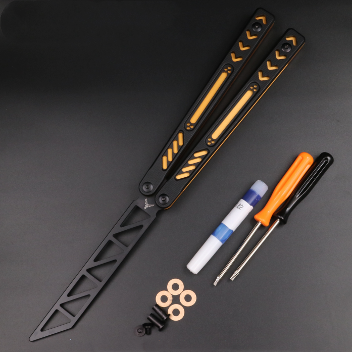 Title 2, Aluminum Handle Unbladed Ether Butterfly Knife ...