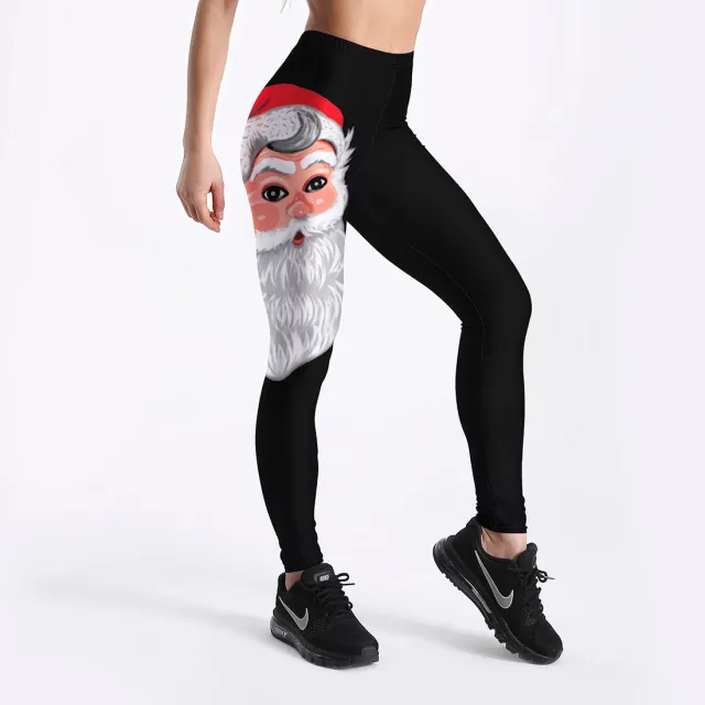Santa Leggings Female Athletic Slim Fit Black - Shop at LoveMi