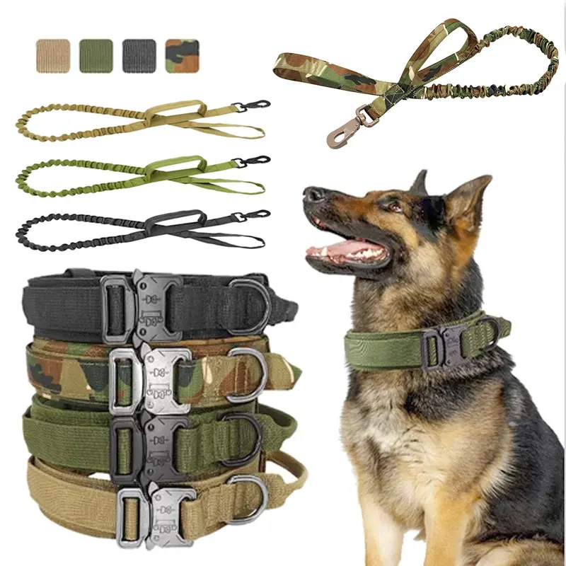Pet Tactical Dog Collar and Leash Set