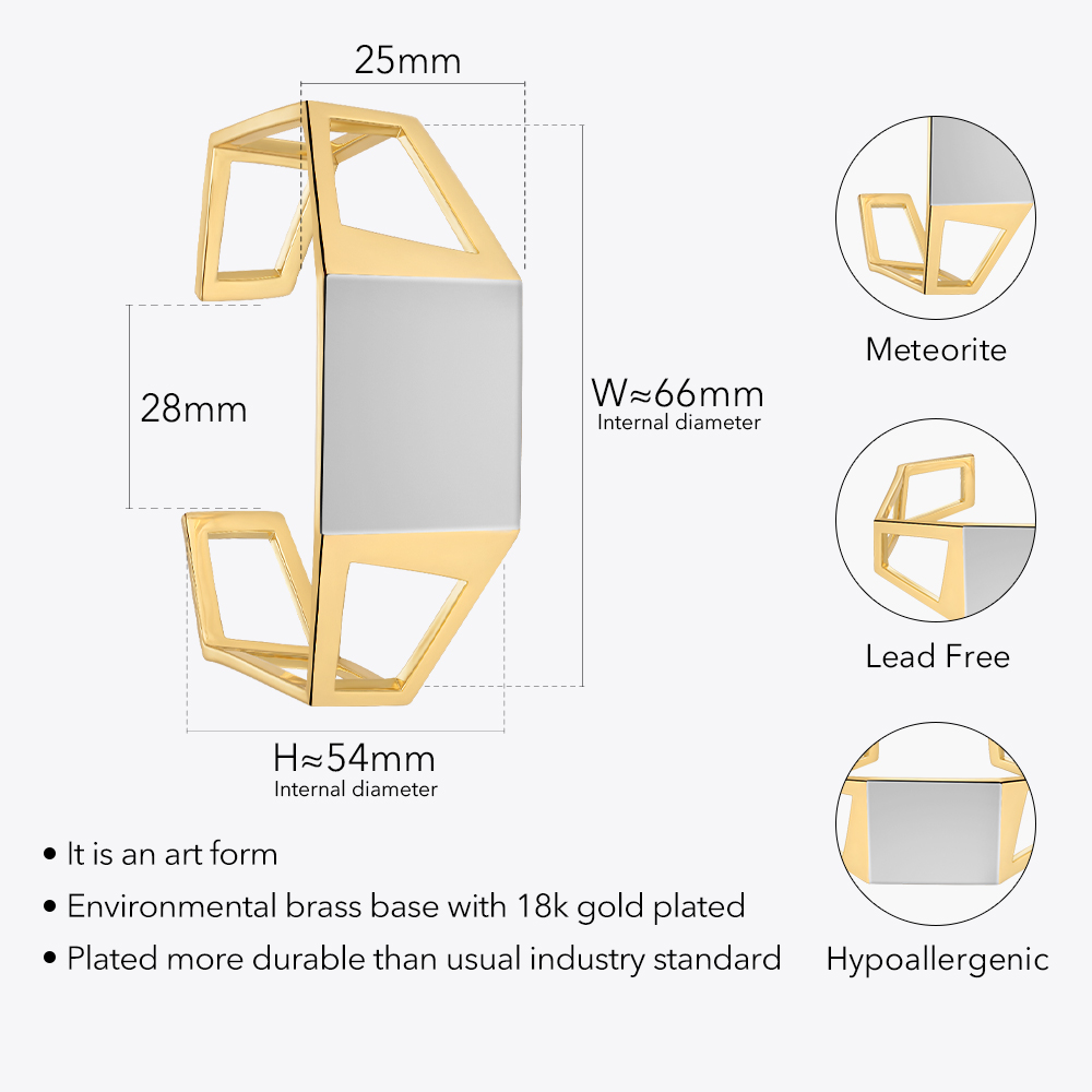 Brass Original Design Hollow-out Spliced Bracelet