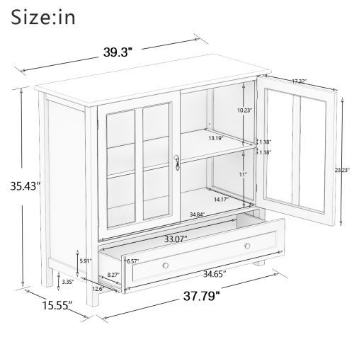 Buffet Lockers With Double-glazed Doors And Unique Bell Hand view 6