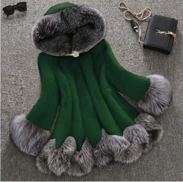 Faux fur mink fur coat Green - Shop at LoveMi