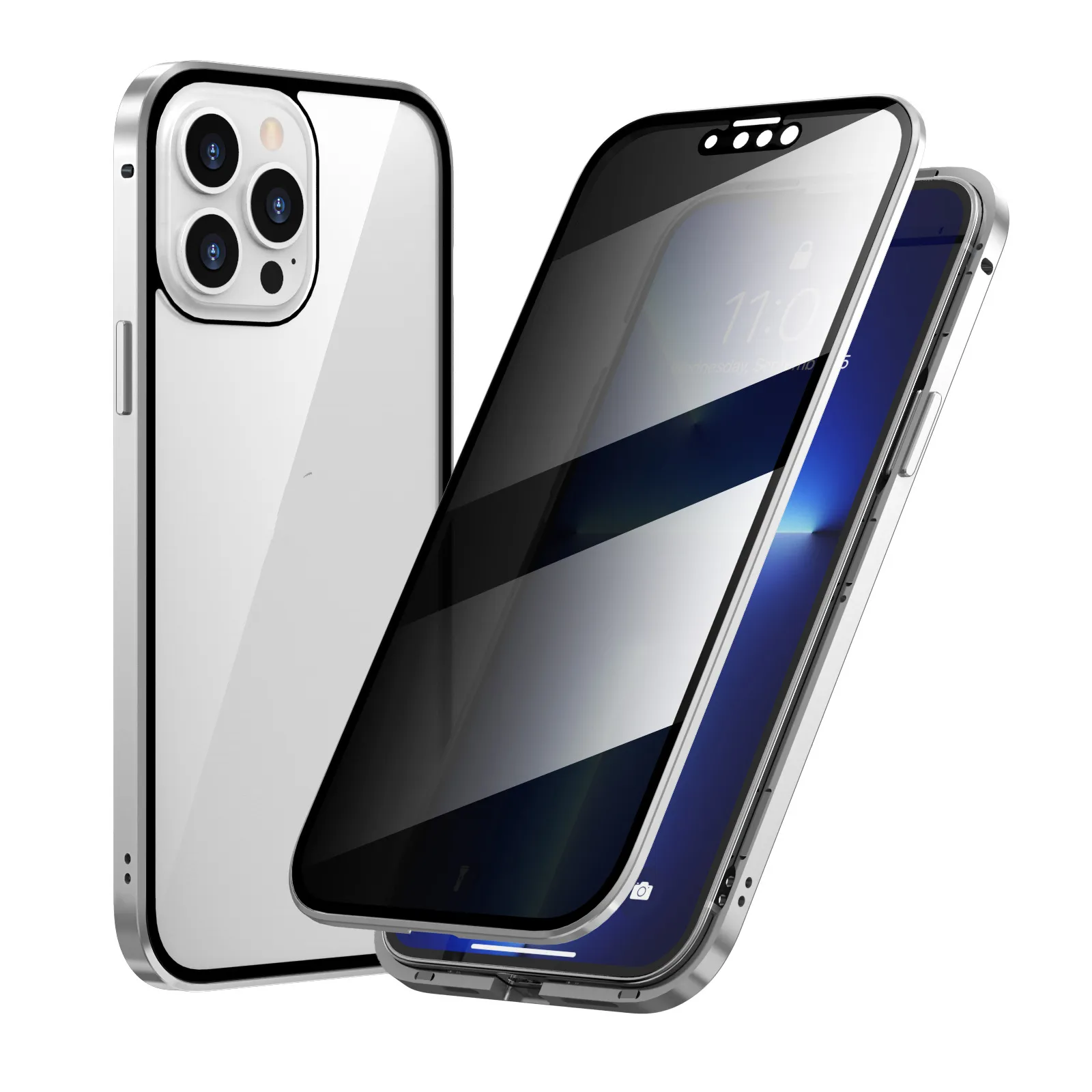 Privacy-proof Magneto Phone Case Double Sided Metal