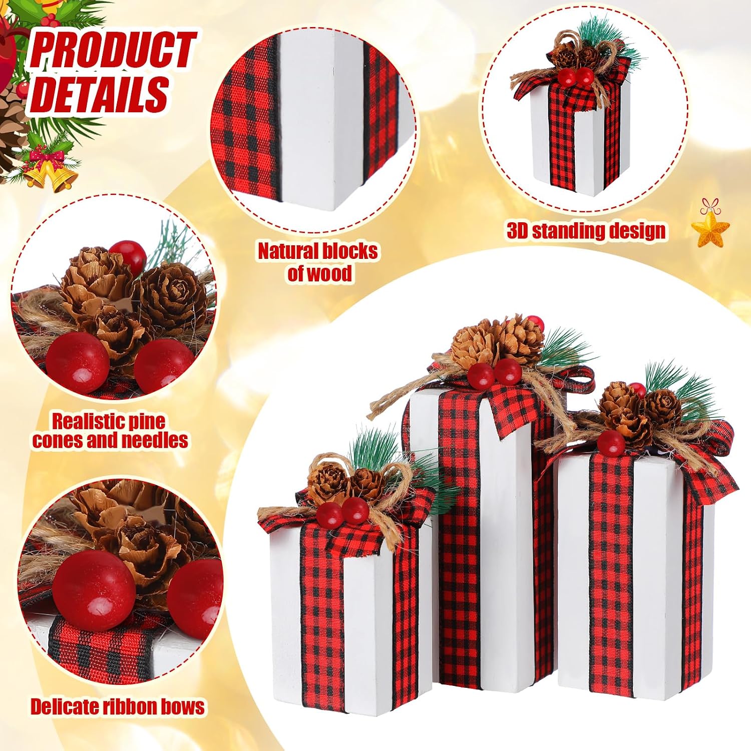 Wooden Christmas Table Centerpieces, picture 2 of 2