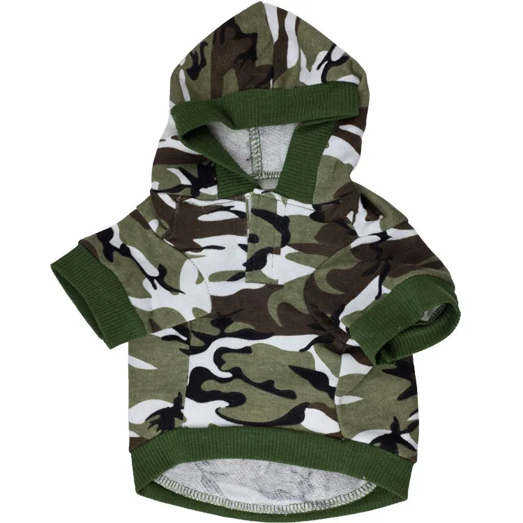 Fashion Simple Camouflage Hooded Pet Sweater - Green