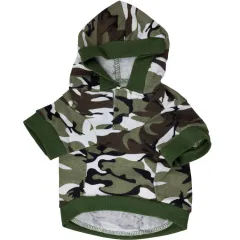 Fashion Simple Camouflage Hooded Pet Sweater - Green - View 1