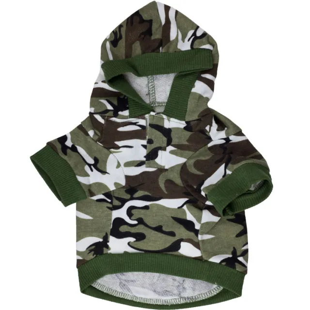 Fashion Simple Camouflage Hooded Pet Sweater Green - Shop at LoveMi