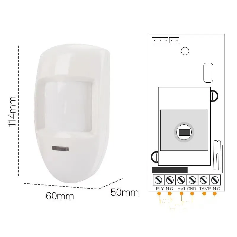 Wired Pir Motion Sensor Passive Infrared Detector Wall Mounted Warning Alarm Relay Home Security System – image 5