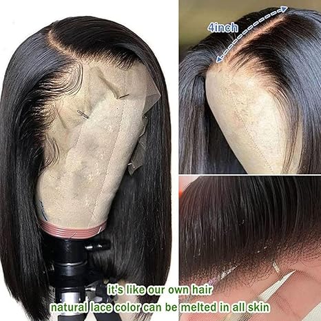 13x4 Lace Front Bob Wig, Straight Texture, Natural Color, Density