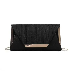 New Style Simple Dinner Bag Fashion One-shoulder Messenger Envelope Bag - Black - View 1