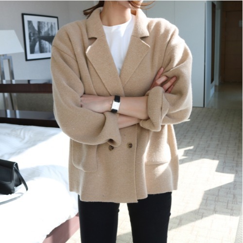 Title 4, Solid color sweater cardigan jacket