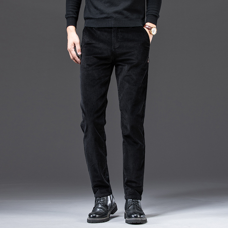 Corduroy Casual Pants Men's Straight Slim Stretch