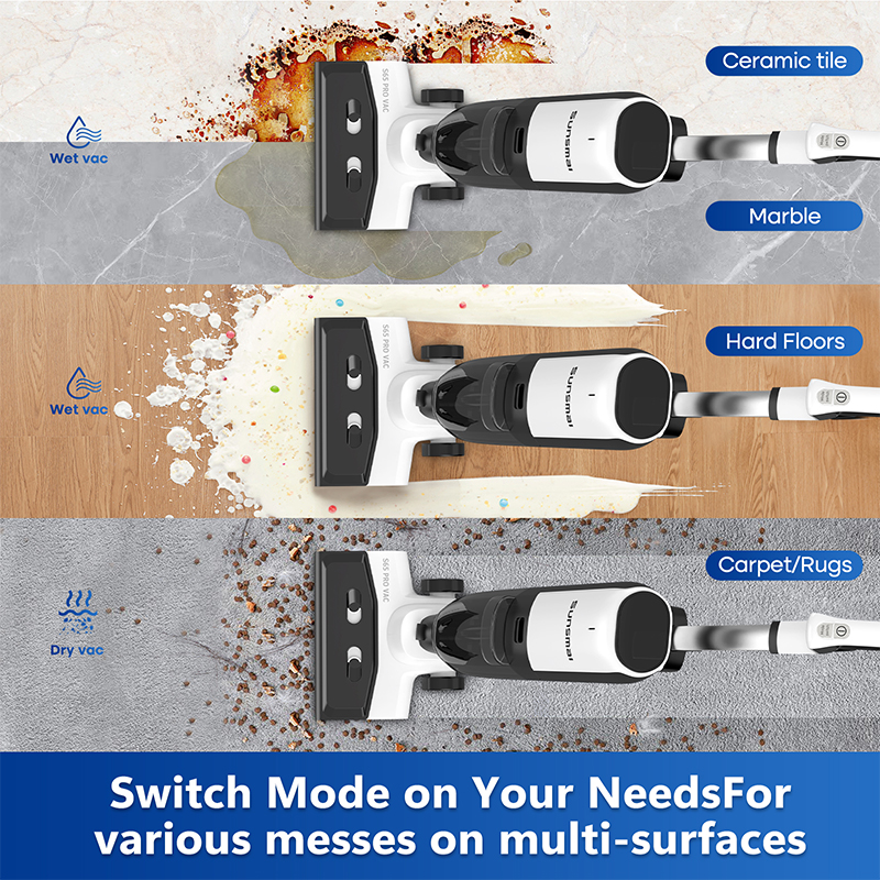 4-in-1 Steam Vacuum Mop Self-Cleaning Wet Dry Vacuum For Hardwood Floors Carpets High-Temperature Steam With LED Display