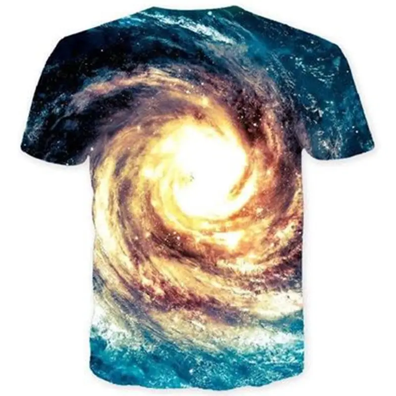 Casual Men's Starry Sky Digital Printing 3DT Shirt