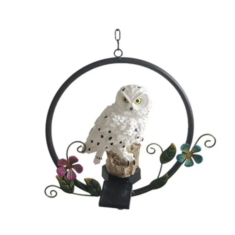 Solar Resin Owl Chandelier Outdoor Garden Iron