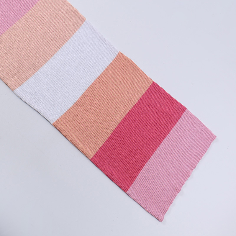 Women's Fashion Color Blocking Woolen Dress