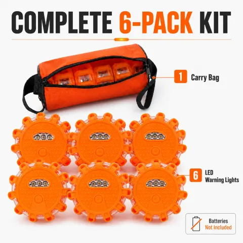 HB 328 6Pack LED Warning Light AAA Battery Powered