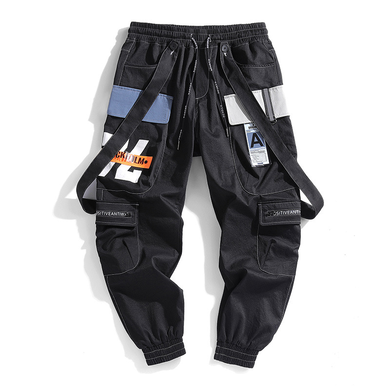 Casual Trousers Overalls For Male Youth Hong Kong Style Multi-pocket Trousers