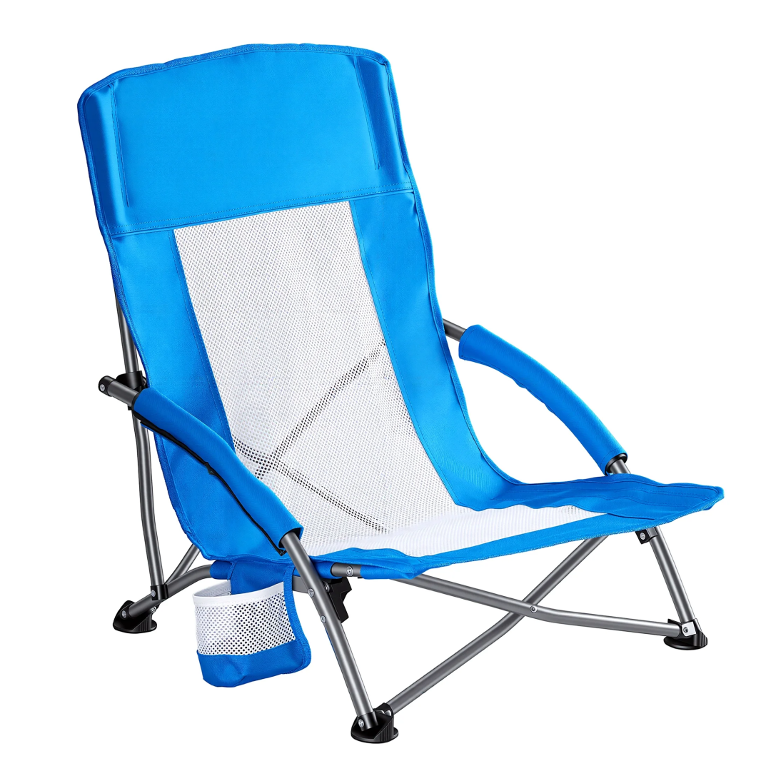 Portable Folding Camping Chair, With Storage Pockets And Bac