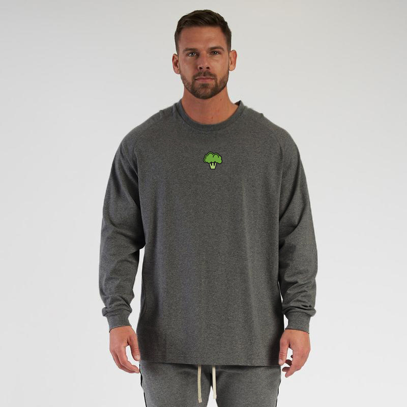 Men's Oversize Loose Fit Fitness Long Sleeve T-shirt