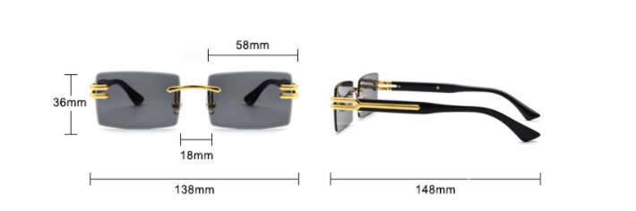 Title 1, Square Fashion Sunglasses Without UV Protection