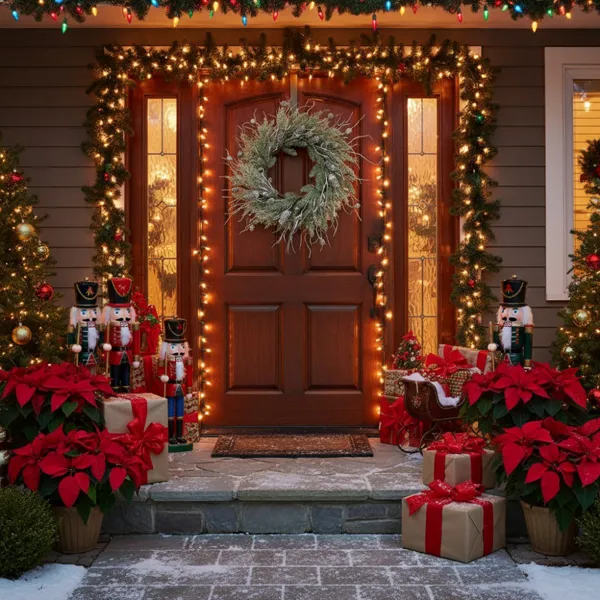Christmas Pine Wreath Pinecone & Greenery Holiday Door Decoration Pre Lit Or Natural Style For Festive Home Decor FBA Shipment Default Title - Shop at LoveMi