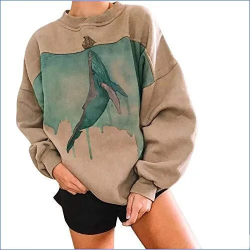 New Whale Series Fleece Warm Sweater - Apricot2