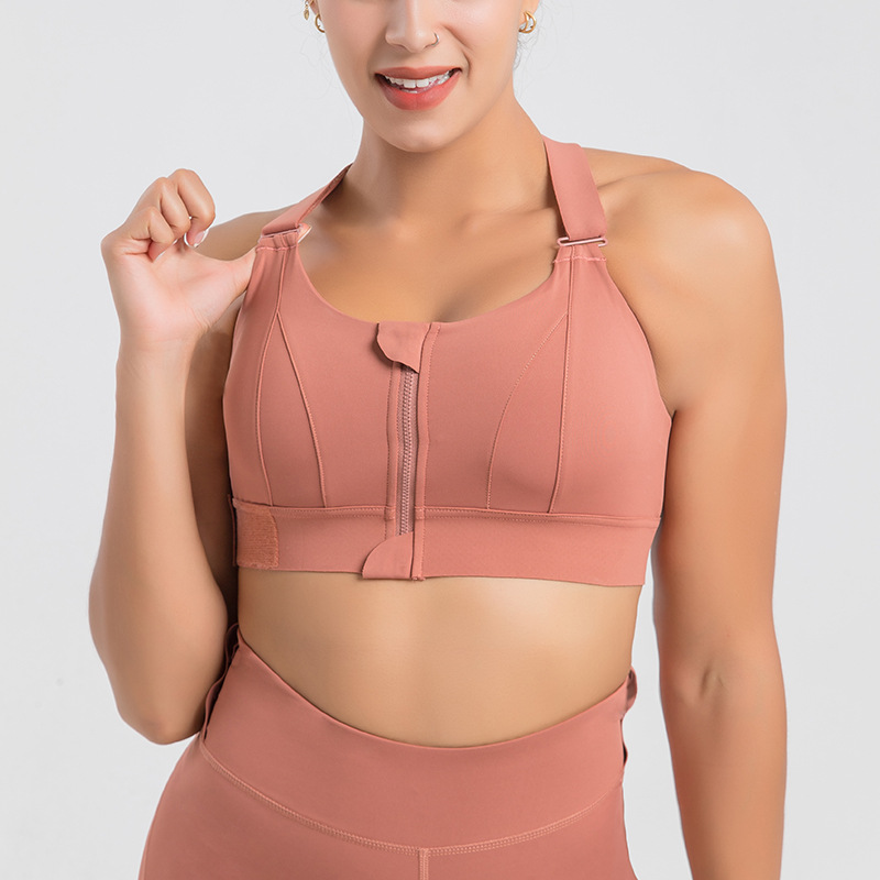 Title 10, Large Size Sports Bra Adjustable Zipper Combina...