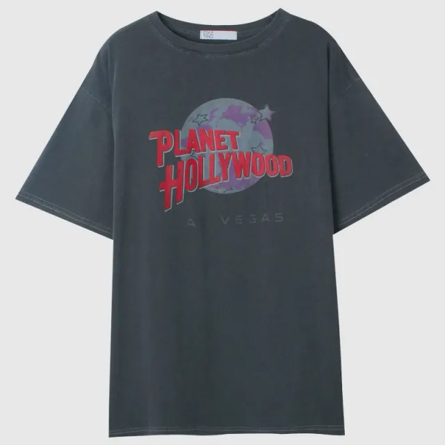 Vintage Women's Loose V Neck Carbon Color Cotton T Shirt Carbon - Shop at LoveMi