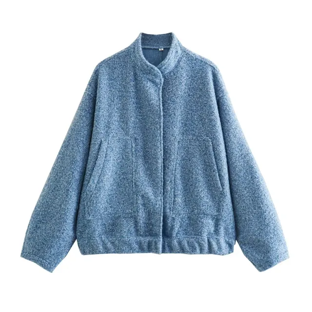 Fashion Casual Bomber Jacket Coa Blue - Shop at LoveMi