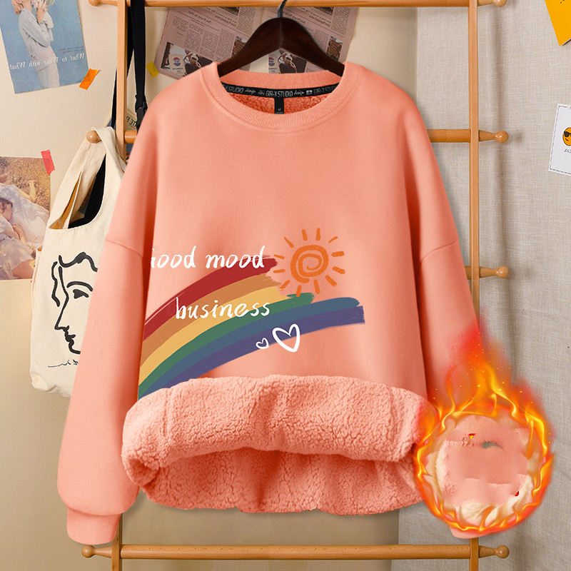 Autumn And Winter Round Neck White Cute Girly Jacket