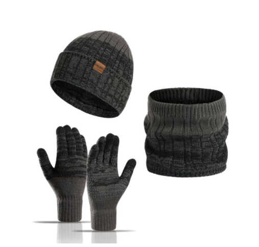 Three Piece Set Of Warm And Cold Proof Collar Plus Woolen Thick Woolen