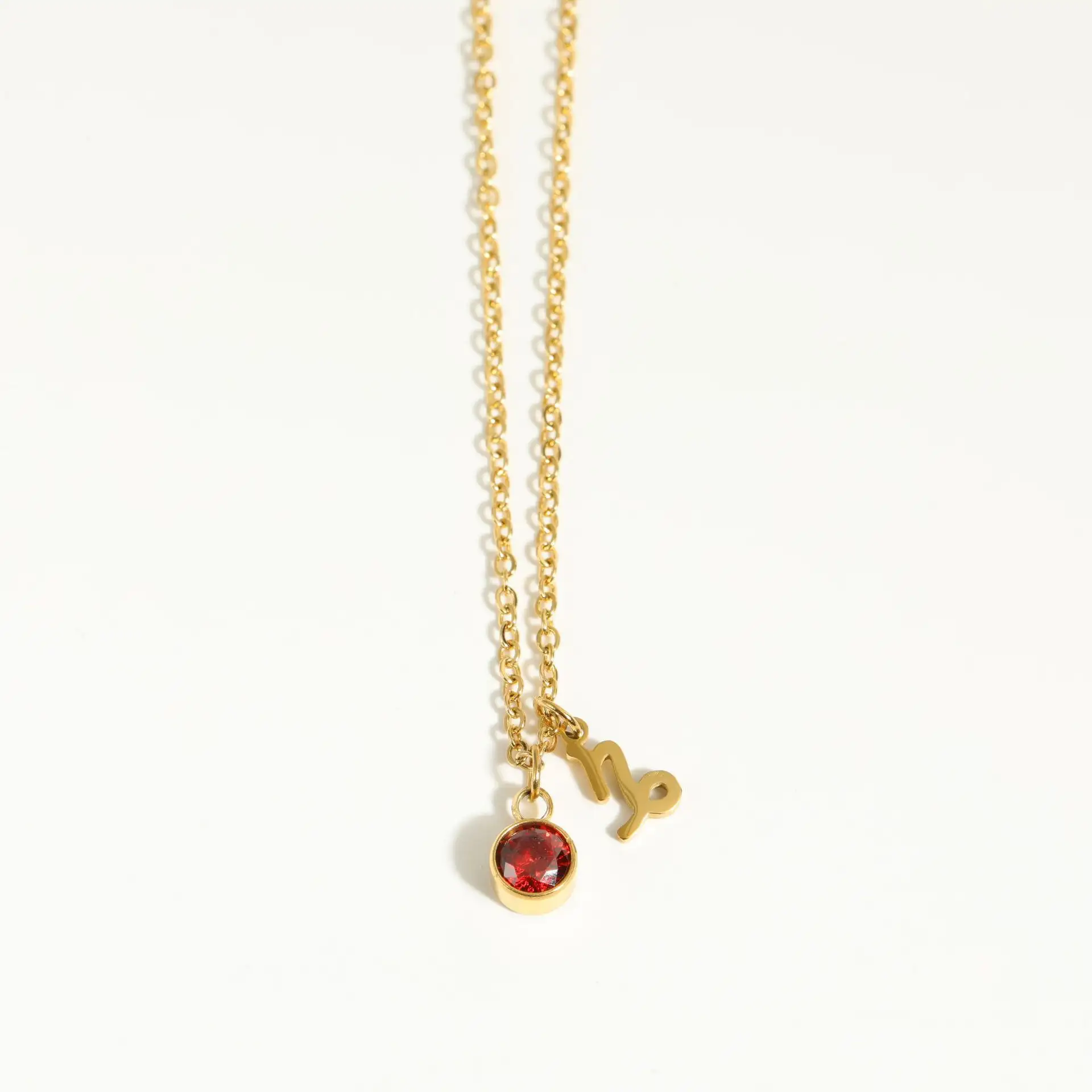 Fashion Zodiac Zodiac 5mm Zircon Pendant Necklace For Women