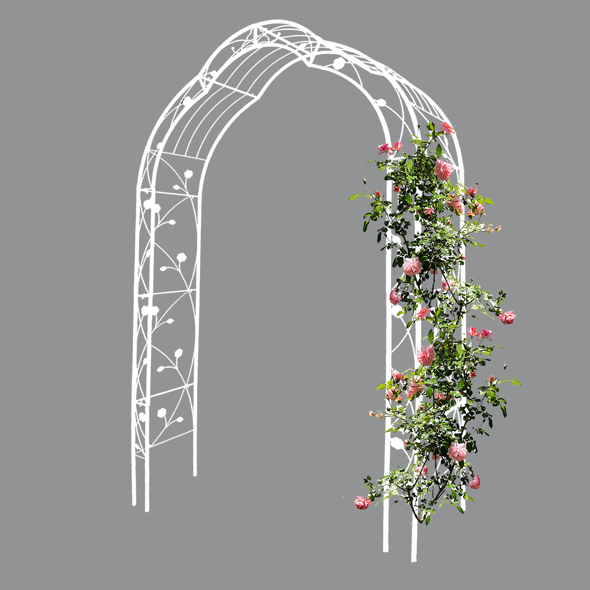 Metal Garden Arch, Climbing Plant Support Rose Arch, Outdoor Arch, Wedding Arch, Party Event Arch, Cream White